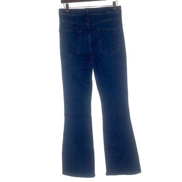 Pilcro The Icon Flare Jeans Size 30 Anthropology Dark Wash High-Rise Button Fly - Picture 3 of 14